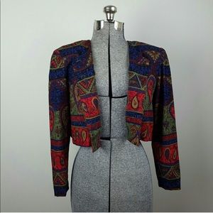 Vintage Boho Paisley Cropped Jacket